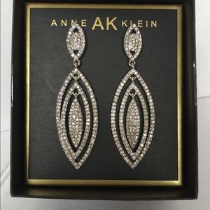 NEW Anne Klein Crystal Pierced Dangle Earrings